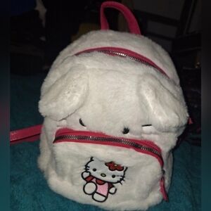 Sanrio Hello Kitty Soft Plush Furry Purse/mini Backpack Brand New FREE SHIPPING